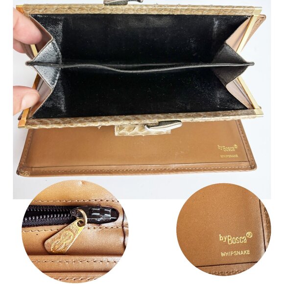 Bosca Wallet Bifold Leather and Whipsnake Rare Vintage Retro Made in Ita… - Picture 7 of 8